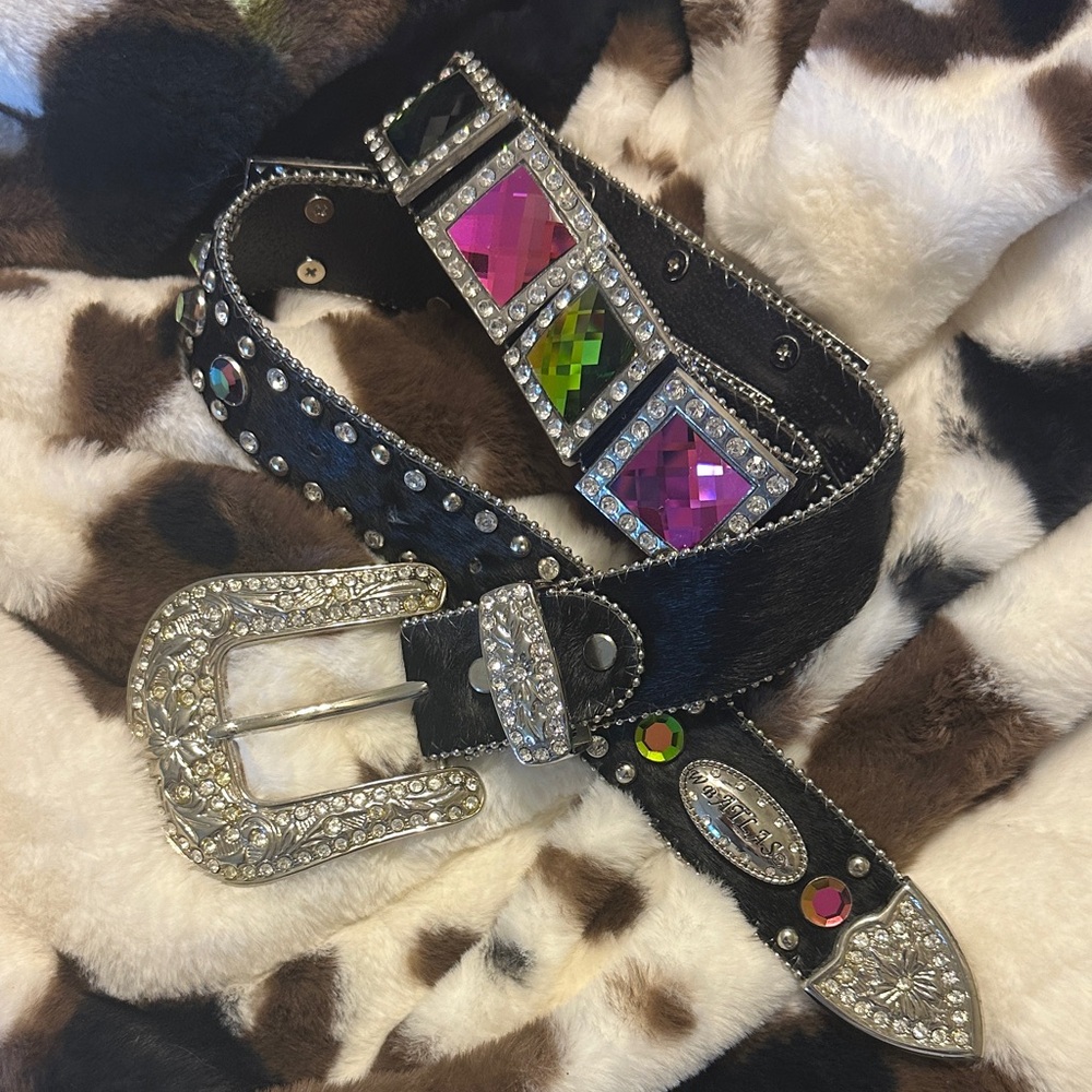 Black and Silver Embellished Cowgirl Belt
